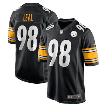 mens nike demarvin leal black pittsburgh steelers game play